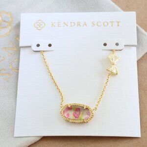 NEW Kendra Scott Gold Marie Pink Blooming Heirloom Elisa Necklace
